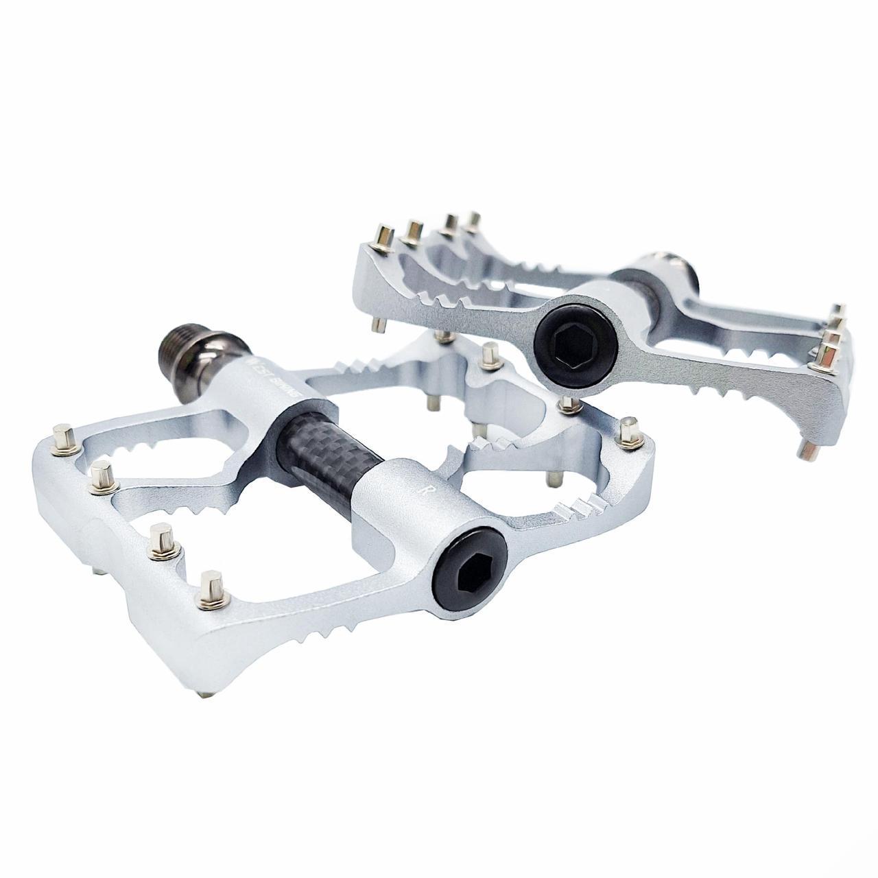 Педали велосипедные шоссейные алюминиевые West Bsking YP0802098 на промподшипниках Серебристо-черный (G0000990) - фото 3 Педали велосипедные шоссейные алюминиевые West Bsking YP0802098 на промподшипниках Серебристо-черный (G0000990) - фото 3