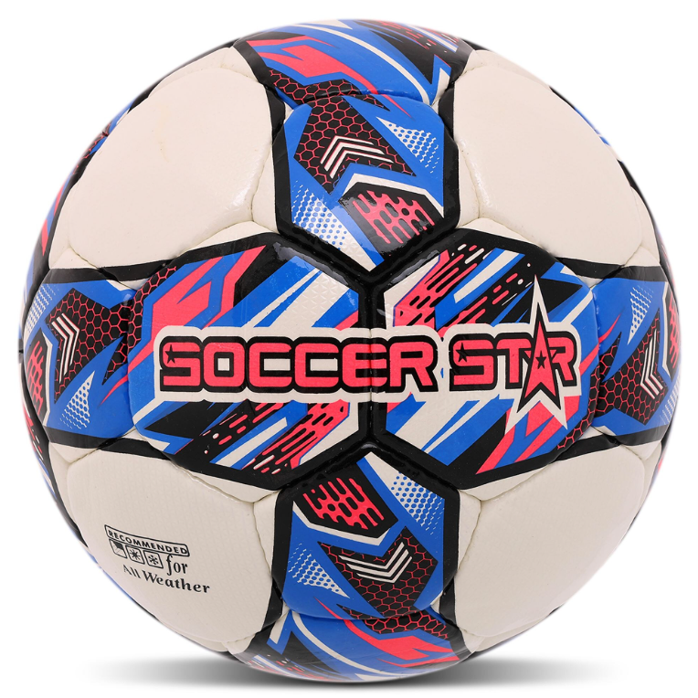 Мяч футбольный SOCCER STAR TO-TOWN PU ламинированный сшит вручную №5 (FB-4503_Белый-розовый) Мяч футбольный SOCCER STAR TO-TOWN PU ламинированный сшит вручную №5 (FB-4503_Белый-розовый)