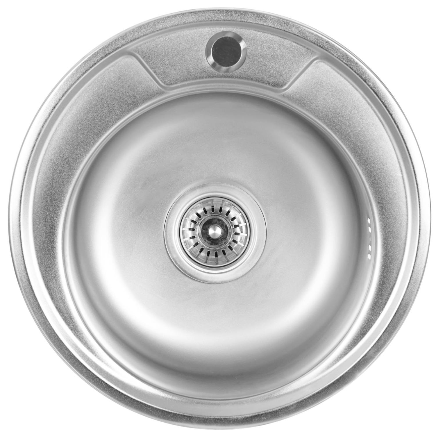 Мойка кухонная Valeso нержавеющая сталь PLS-A44137 450x450 мм круглая 0,6 мм (237017)