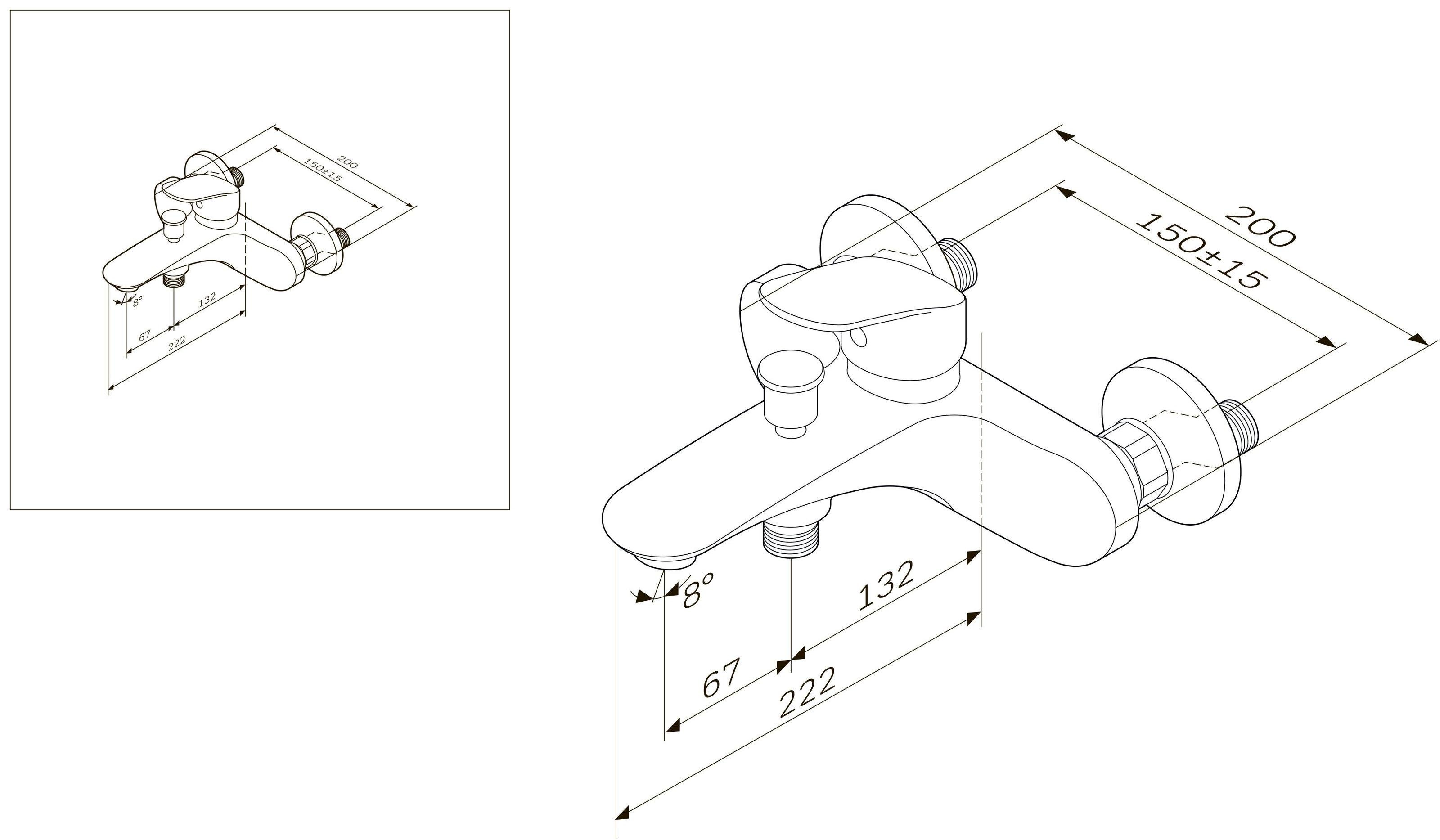 Змішувач для ванної AM.PM Like F8010000 одноважільний Хром (130118) - фото 2 Змішувач для ванної AM.PM Like F8010000 одноважільний Хром (130118) - фото 2