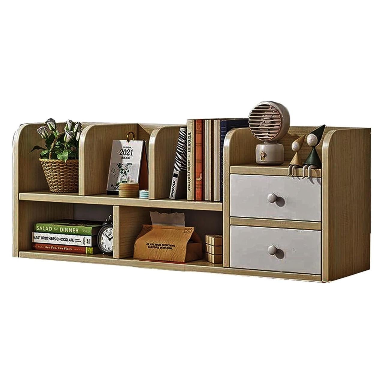 Полка-надстройка настольная из дерева Марисан сиена-зефир (АКД-02370520)