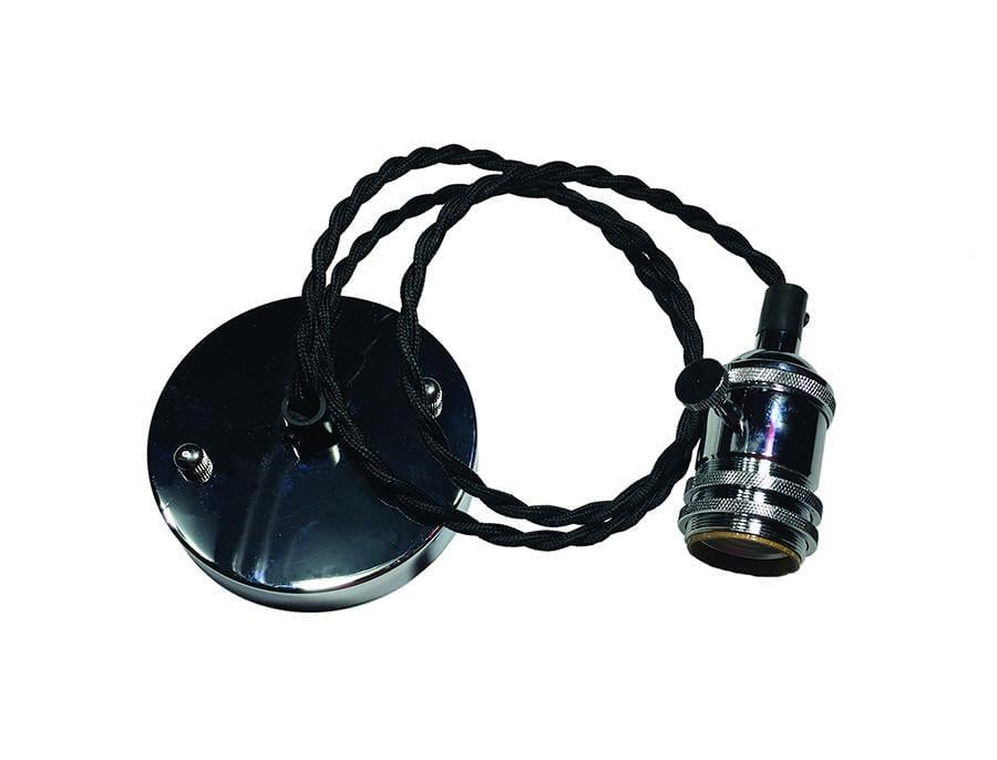 Подвесной светильник Levistella AMP15002-1 с текстильным шнуром с цоколем Черный (1904027988)