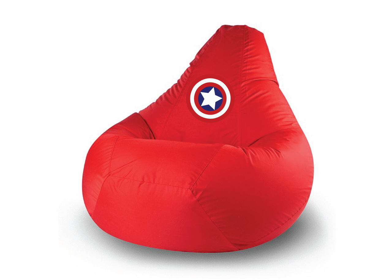 Кресло мешок BIG YETI Капитан Америка Zanotta-162 130x90 см ткань полиэстер Красный (1402925806)