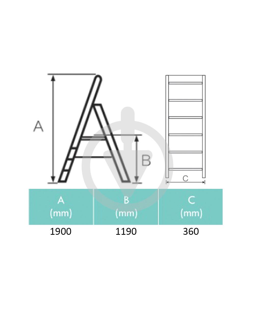 Стрем'янка алюмінієва MASTAR 6 сходинок (14395144) - фото 2 Стрем'янка алюмінієва MASTAR 6 сходинок (14395144) - фото 2