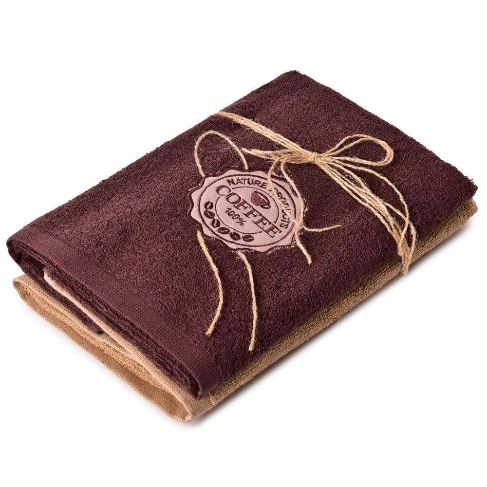 Набор полотенец Кофе с вышивкой 2 шт. 40х70 см (25828)