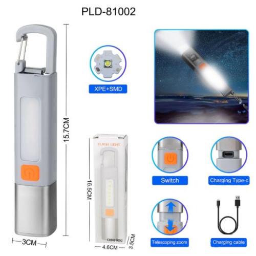 Фонарь Li-Ion акум Super Bright/Telescoping zoom/ Strong power/С/У Type-C (81002-XPE+7SMD) Фонарь Li-Ion акум Super Bright/Telescoping zoom/ Strong power/С/У Type-C (81002-XPE+7SMD)