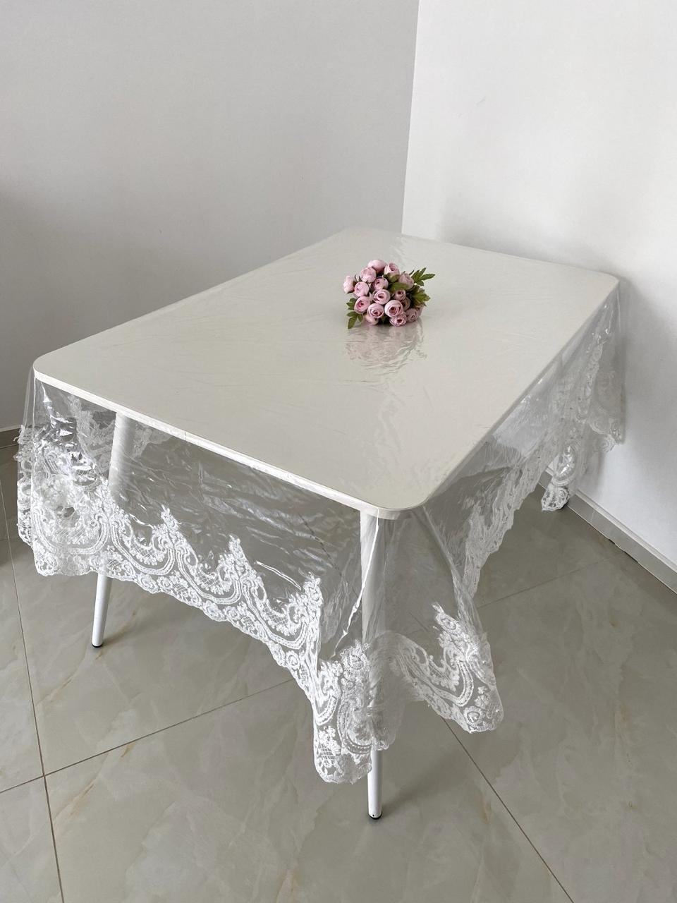 Скатерть силиконовая с кружевом 160x400 см (160/400)