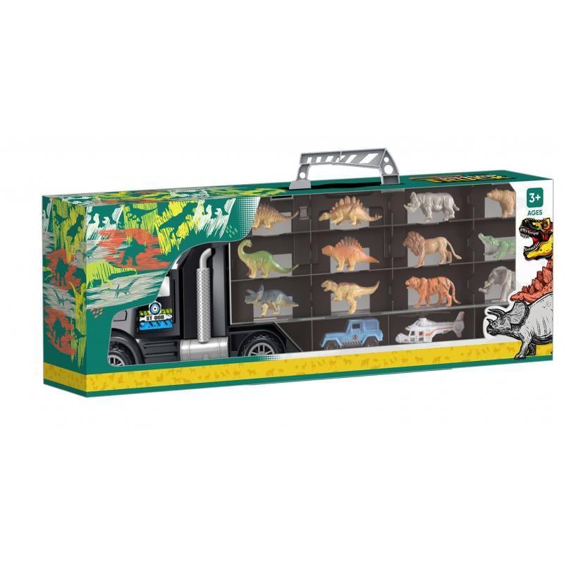 Игровой набор трейлер Woopie Car Transporter Dinosaurs Truck перевозчик динозавров (48051)