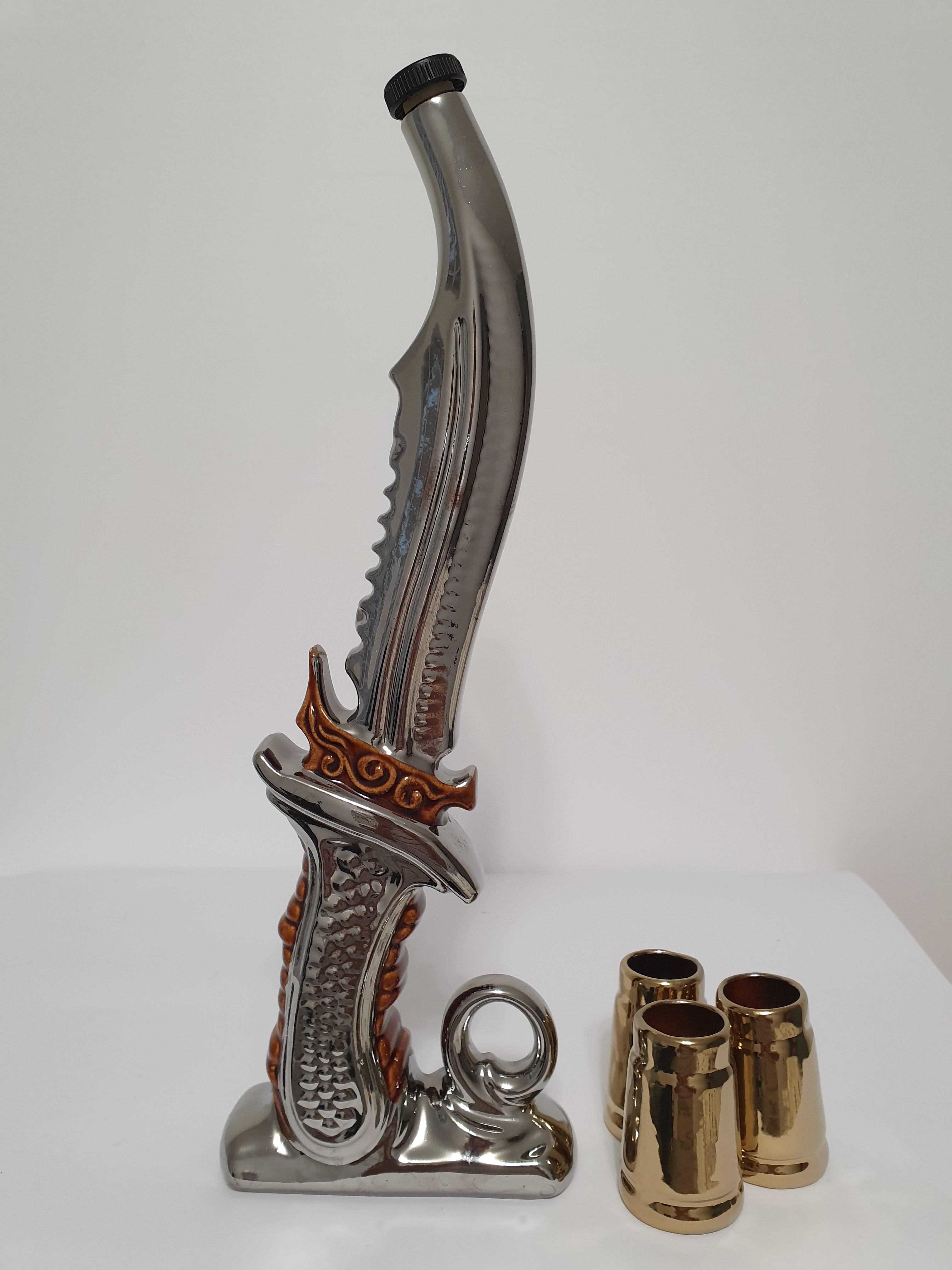 Подарочный набор для алкоголя штоф с рюмками Кинжал керамика (3231)