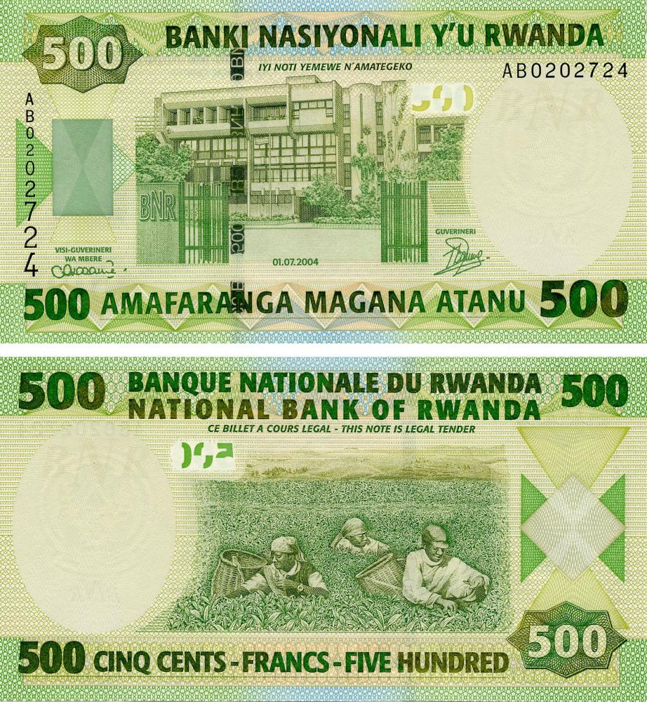 Коллекционная банкнота Руанда 500 франков 2004 UNC P30 (Б15973)