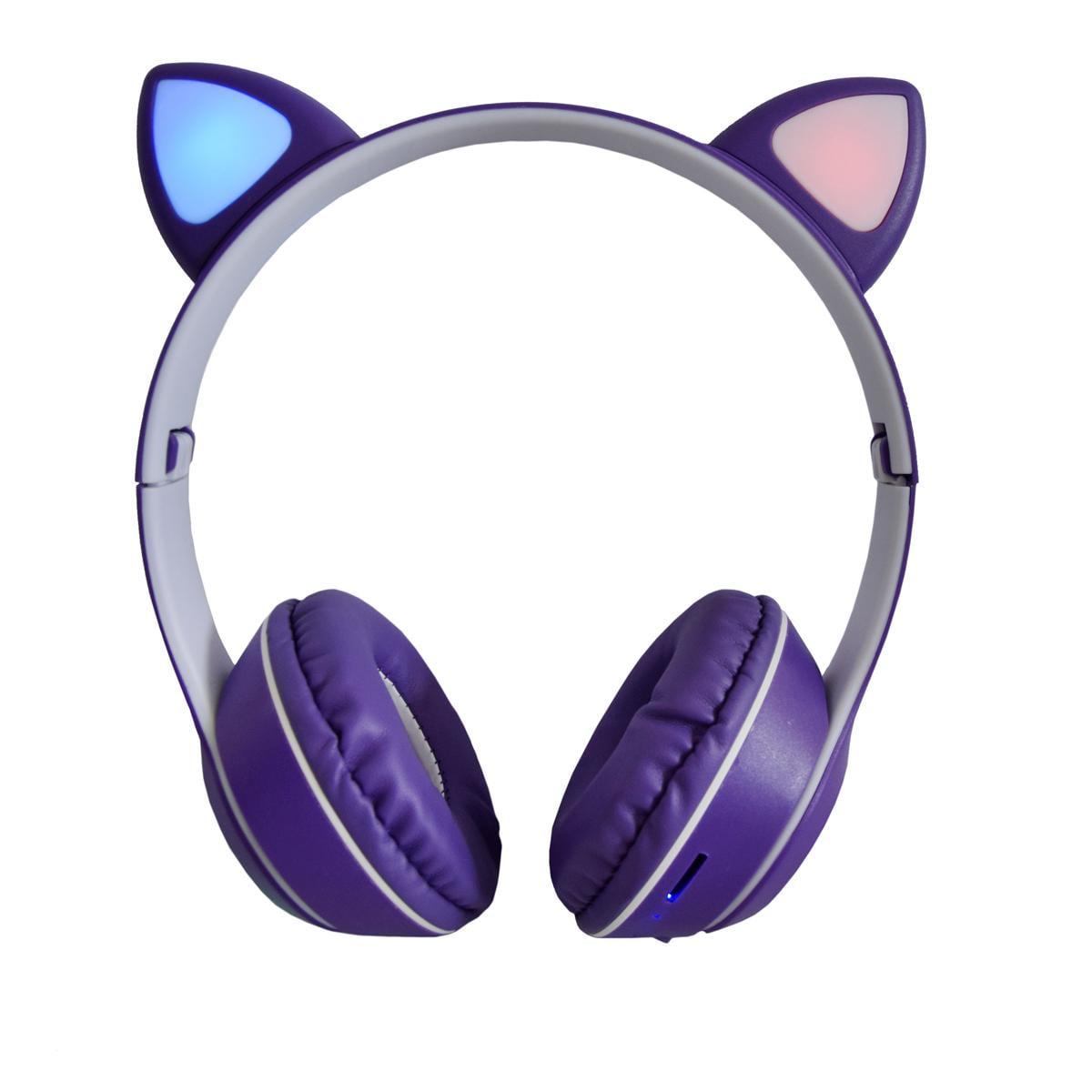 Наушники Bluetooth Headset MZ-023 с подсветкой и ушками Фиолетовый (1010652-Violet)
