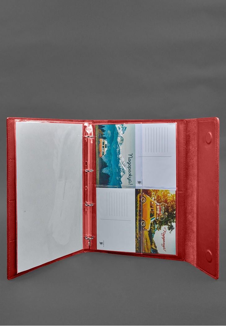 Шкіряна папка для документів сімейна А4 на сегрегаторі з файлами Червоний (A-028631) - фото 7 Шкіряна папка для документів сімейна А4 на сегрегаторі з файлами Червоний (A-028631) - фото 7