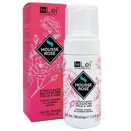 Делікатний мус InLei Троянда для зняття макіяжу з вій та обличчя 100 мл
