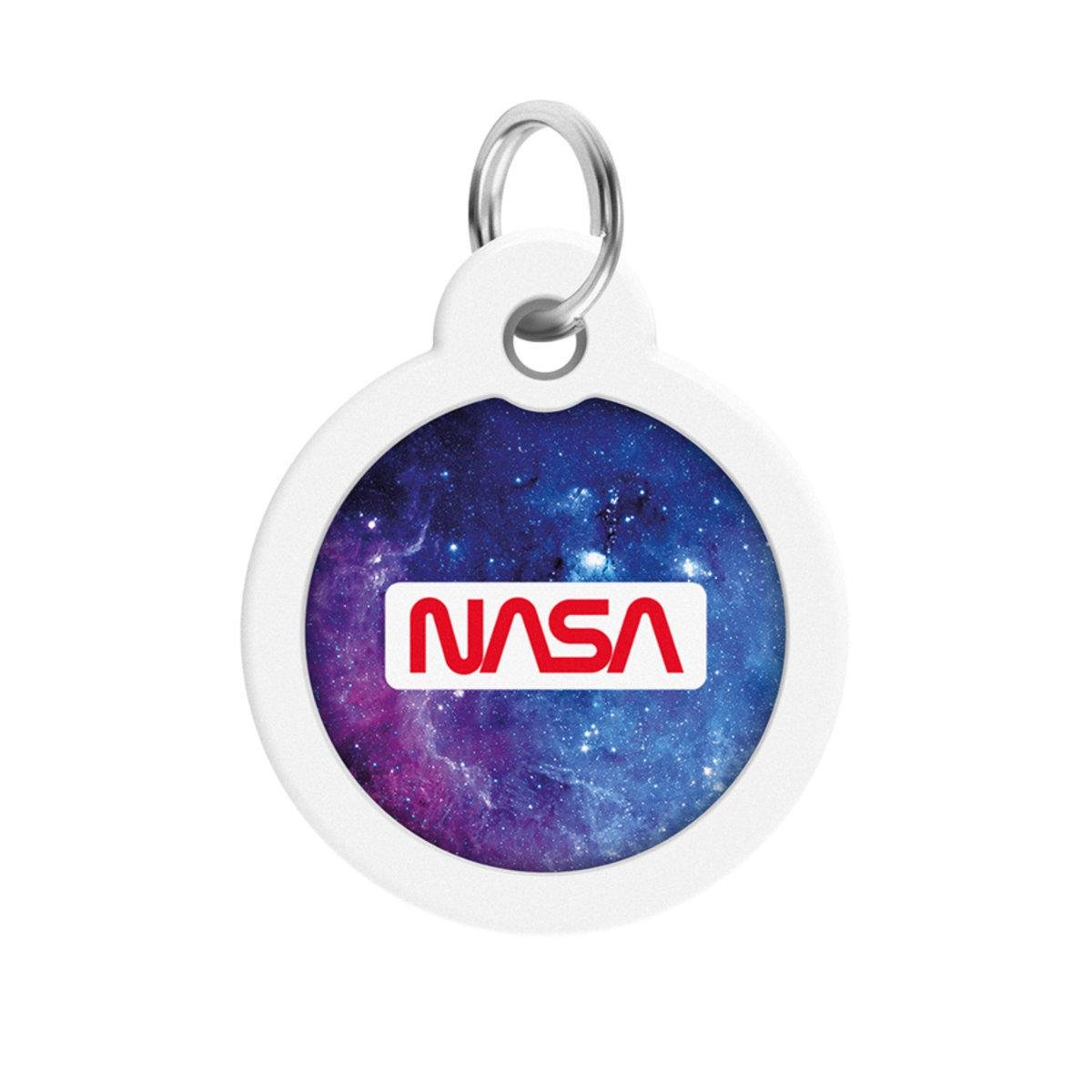 Адресник металлический для собак и кошек Waudog Smart ID NASA21 с QR паспортом круг 30 мм (230-0148 Col)