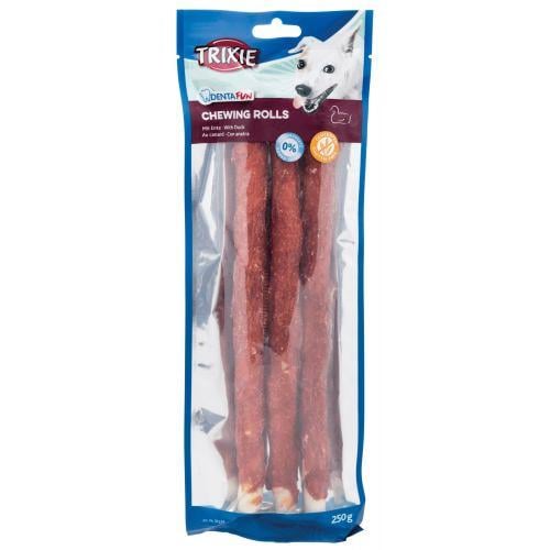 Ласощі для собак Trixie паличка для чищення зубів з качкою Denta Fun 28 см 250 г