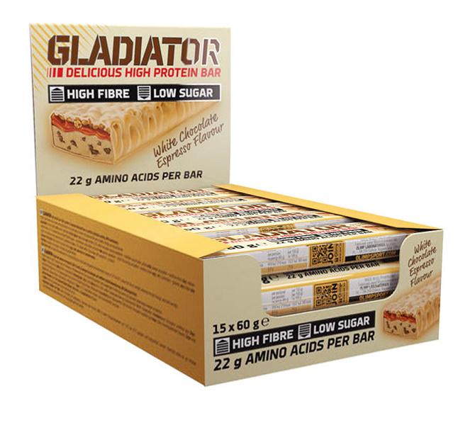 Протеїновий батончик Olimp Nutrition Gladiator 15 х 60 g White Chocolate Coffee