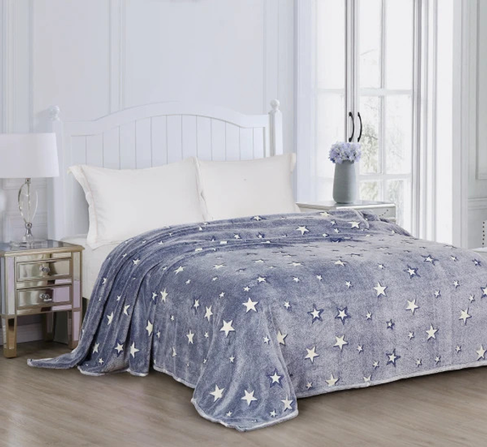 Плед флисовый Love You светится в темноте Звезды 82992 200х220 см (8-6-5156555)