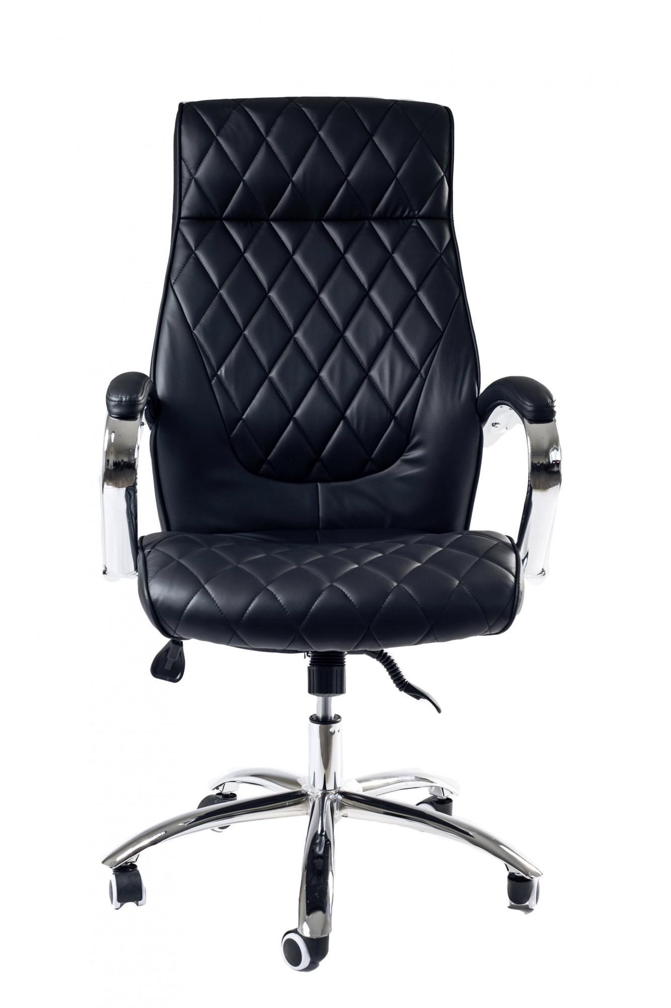 Кресло офисное компьютерное ApolloDesign хром Anyfix экокожа Черный - фото 2