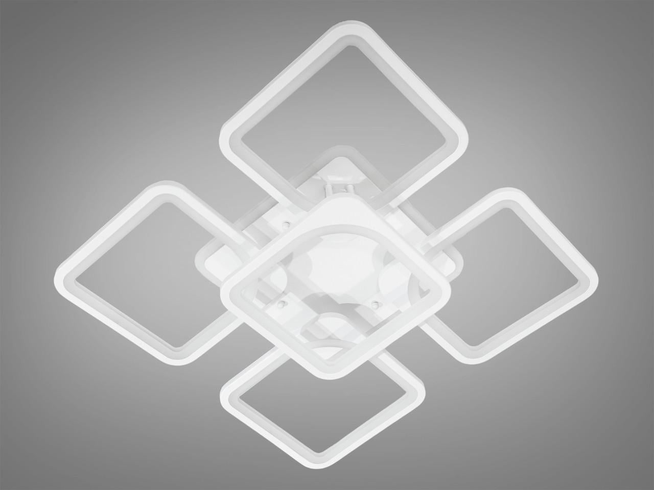 Люстра LED EcoLed с диммером и RGB подсветкой 60W S8060/4+1WH Белый