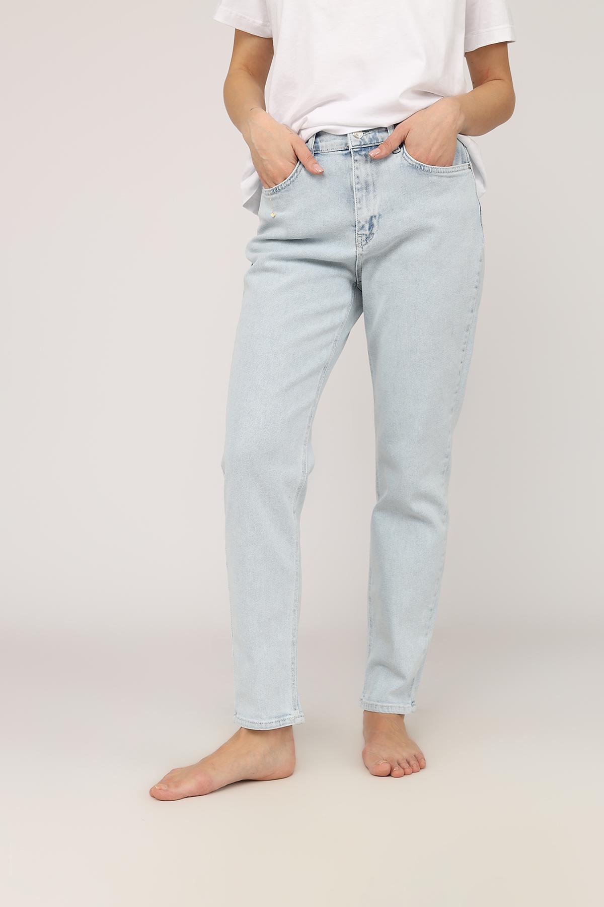 Джинсы женские Mom ЦБ-00270118 р. 48 Голубой (SKT001045527)