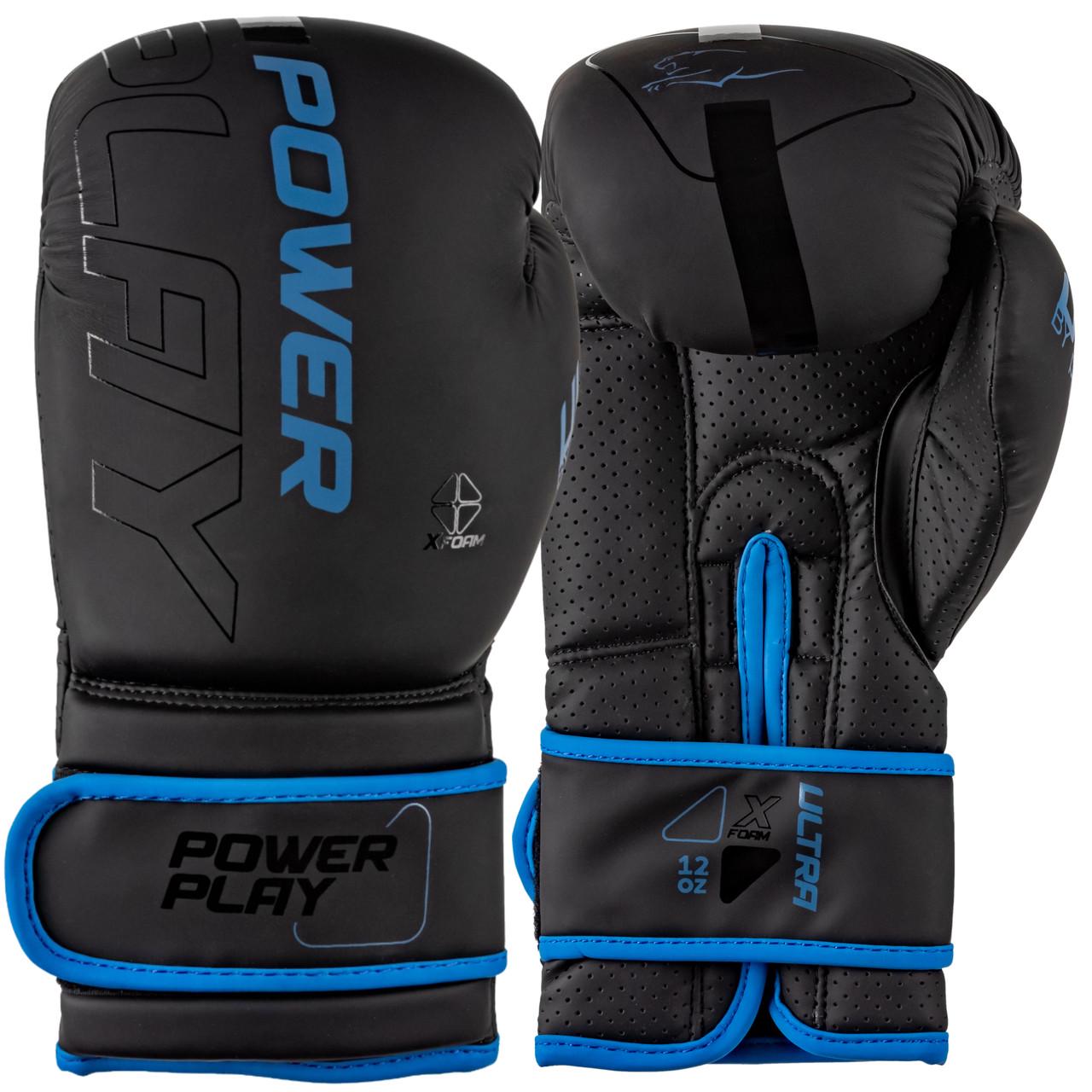 Боксерські рукавиці PowerPlay 3024 Ultra Mat 10 унцій Чорний/Темно-синій (PP 3024 10oz Bl/Navy)