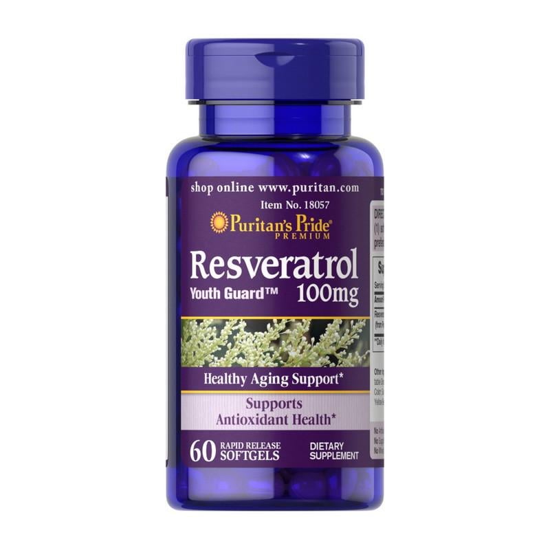 Ресвератрол Puritan's Pride Resveratrol 100 мг 60 капс. (18910-01)