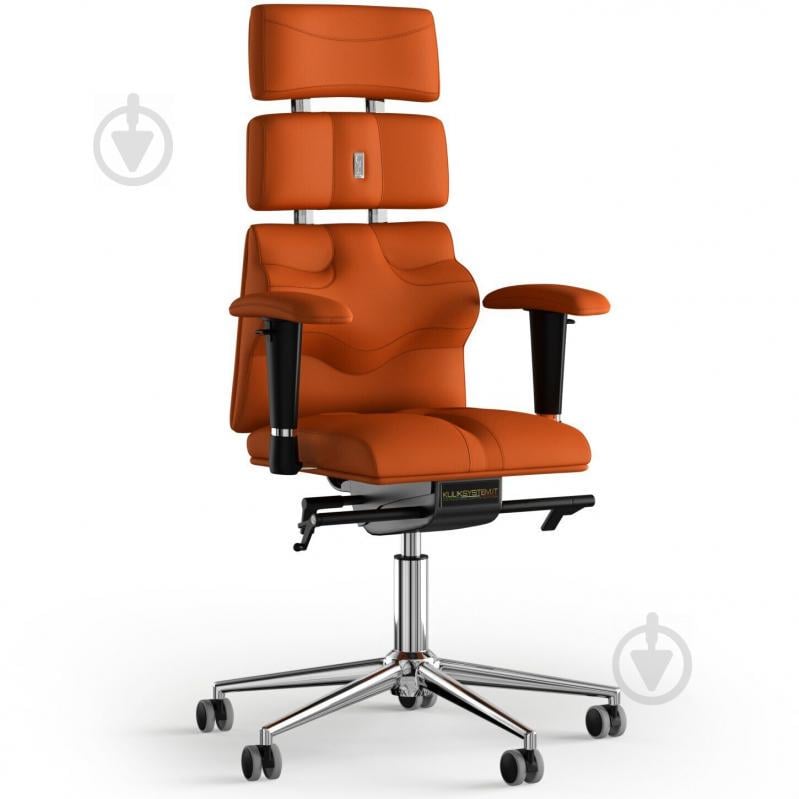 Крісло KULIK SYSTEM PYRAMID Екошкіра з підголівником без рядка Помаранчевий (9-901-BS-MC-0210)