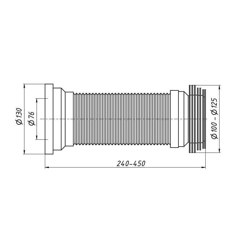 Гофра Lidz WHI 60 01 G001 01 армированная 110 мм 450 мм (VRM00042771) - фото 2