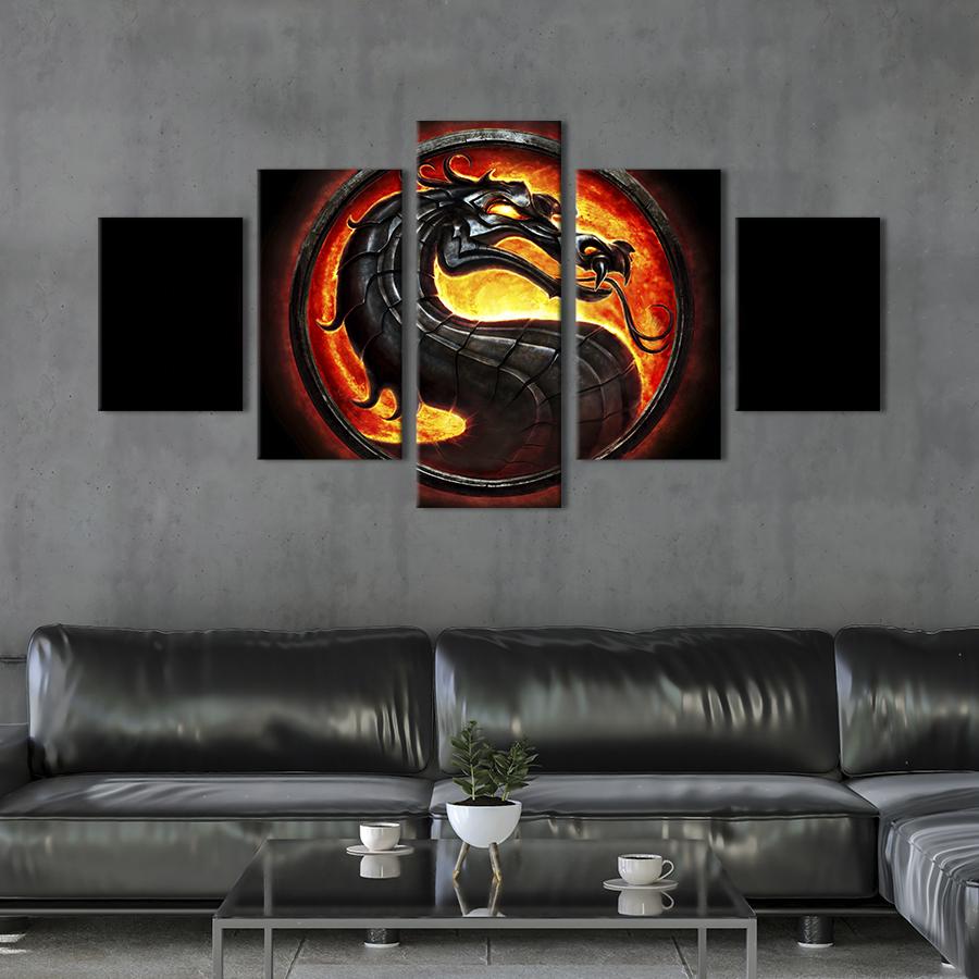 Модульная картина из 5 частей Лого Смертельной битвы 112x54 см (729-52)