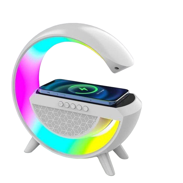 Нічник розумний RGB BT-2301 з функцією бездротової зарядки із Bluetooth колонкою USB SD FM