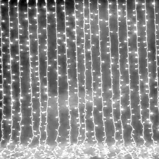 Гірлянда 240 LED Водоспад 8 режимів прозора ізоляція 2х2 м White (26322)
