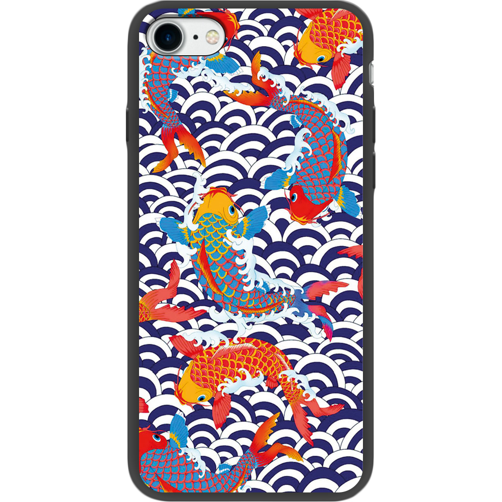 Чехол BoxFace Apple iPhone 7/8 SE  2020 Koi Fish Черный силикон (26205-up2477-35387)