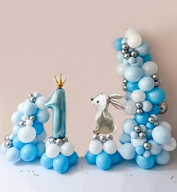 Фотозона з повітряних кульок 1 рік 120 пр. Блакитний (415286)