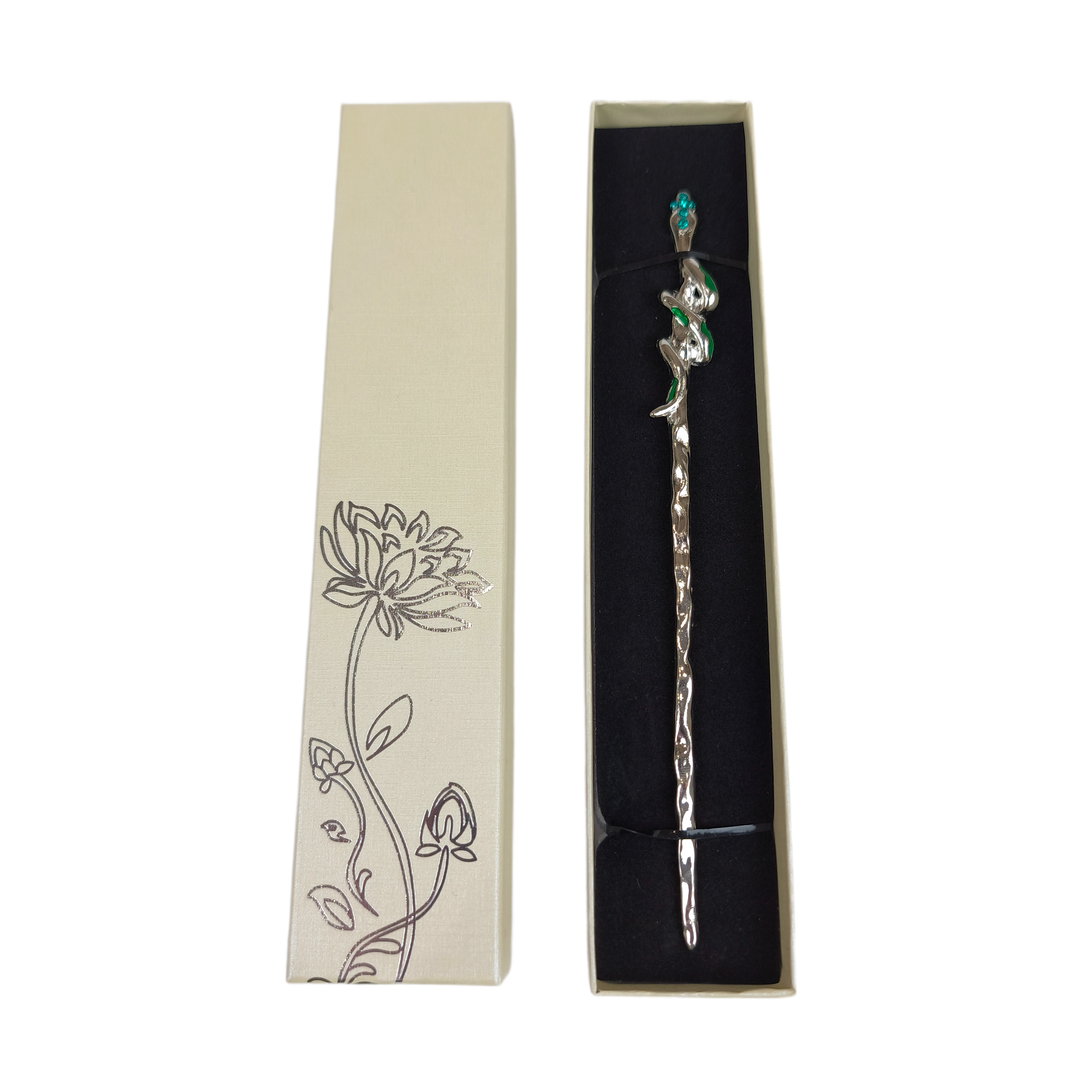 Шпилька для волос Змея с камешками в китайском стиле в подарочной коробке (R8094)