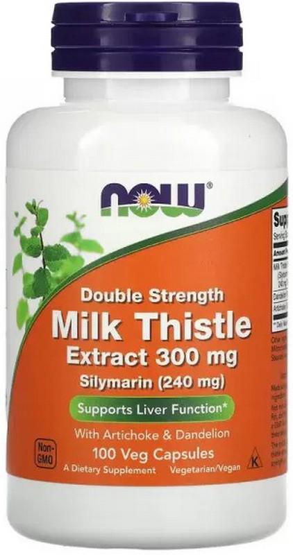 Расторопша силимарин NOW Milk Thistle Extract 300 мг Silymarin 240 мг 100 капсул