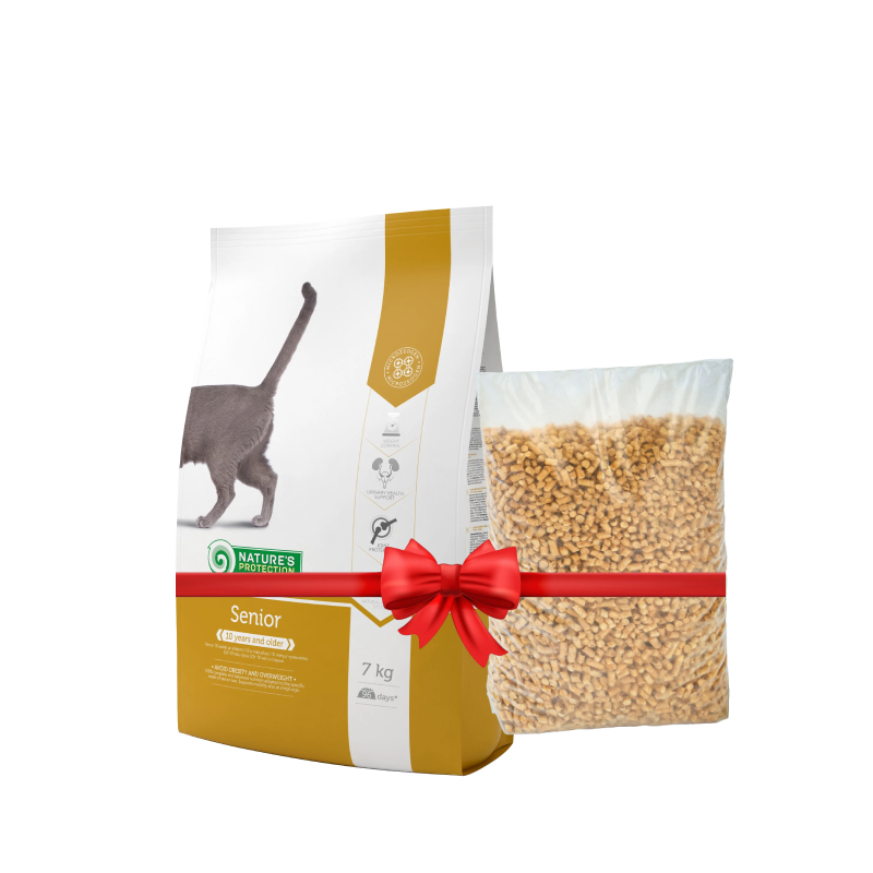 Корм сухий для літніх котів Nature's Protection Senior 7 кг з наповнювачем 3 кг (21024660) - фото 2 Корм сухий для літніх котів Nature's Protection Senior 7 кг з наповнювачем 3 кг (21024660) - фото 2