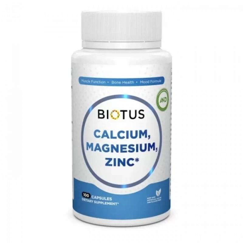 Кальцій магній цинк і вітамін D3 Biotus 100 капс. (BIO-530999) - фото 1