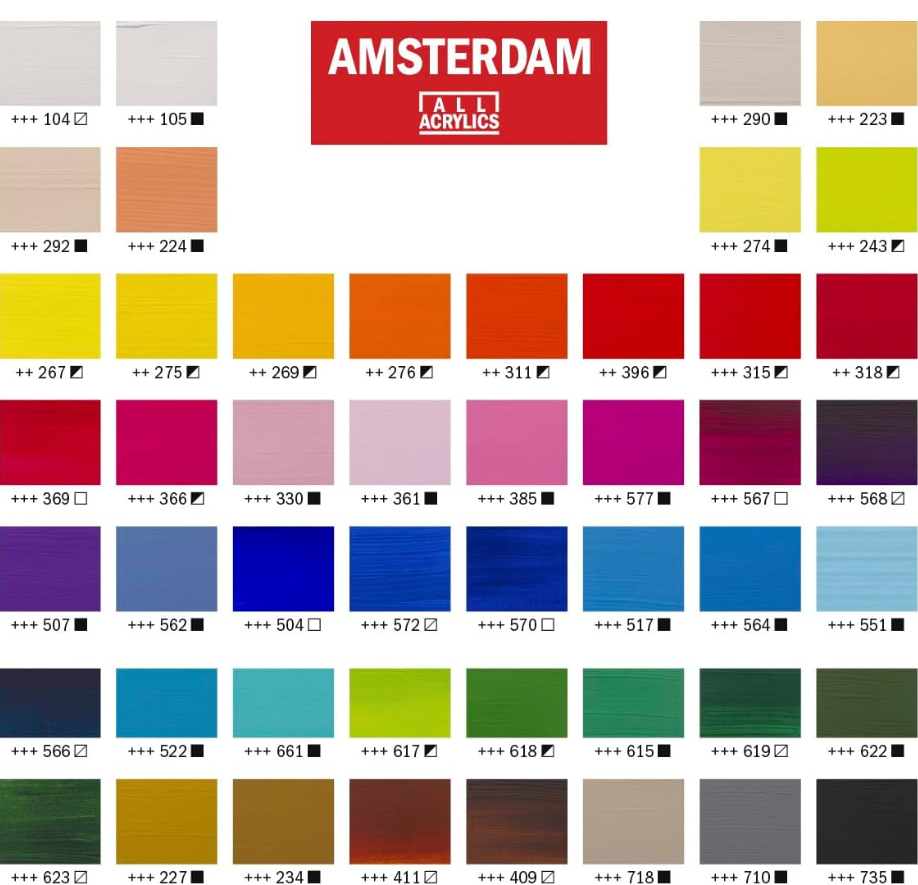 Набор акриловых красок Royal Talens General Selection Amsterdam 48 шт. 20 мл Разноцветный - фото 5
