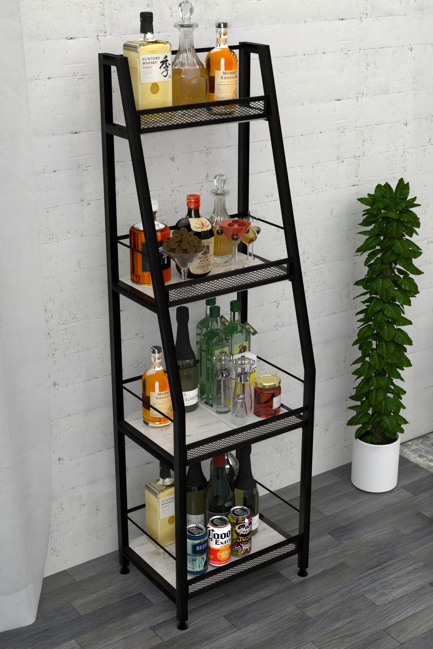 Стеллаж барный EcoLoft Арчер DSP-1267 в стиле лофт Дуб кортона (29819882)