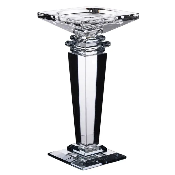 Подсвечник стеклянный Sylvie crystal с квадратным основанием 20 см Прозрачный - фото 1 Подсвечник стеклянный Sylvie crystal с квадратным основанием 20 см Прозрачный - фото 1