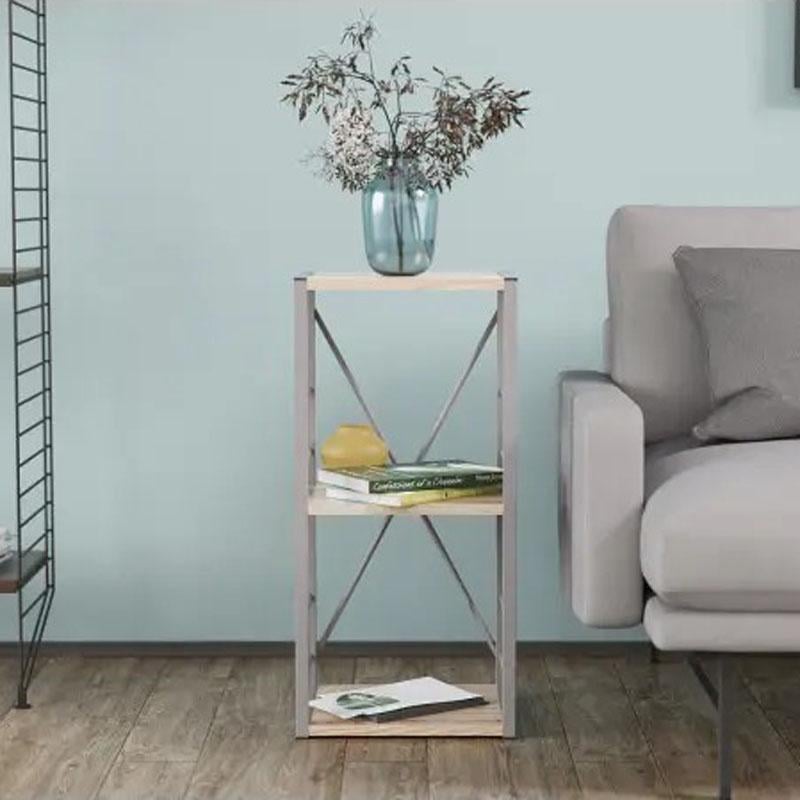 Этажерка Ferrum-decor Коннект 3/34 ДСП 16 мм 73x34x28 см Серый/Дуб Сан-Марино (FRD-104302)