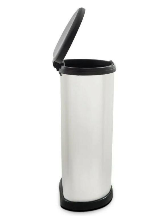 Корзина для мусора с педалью Curver Deco Pedal BIN 40 л Серебряный (248902) - фото 2