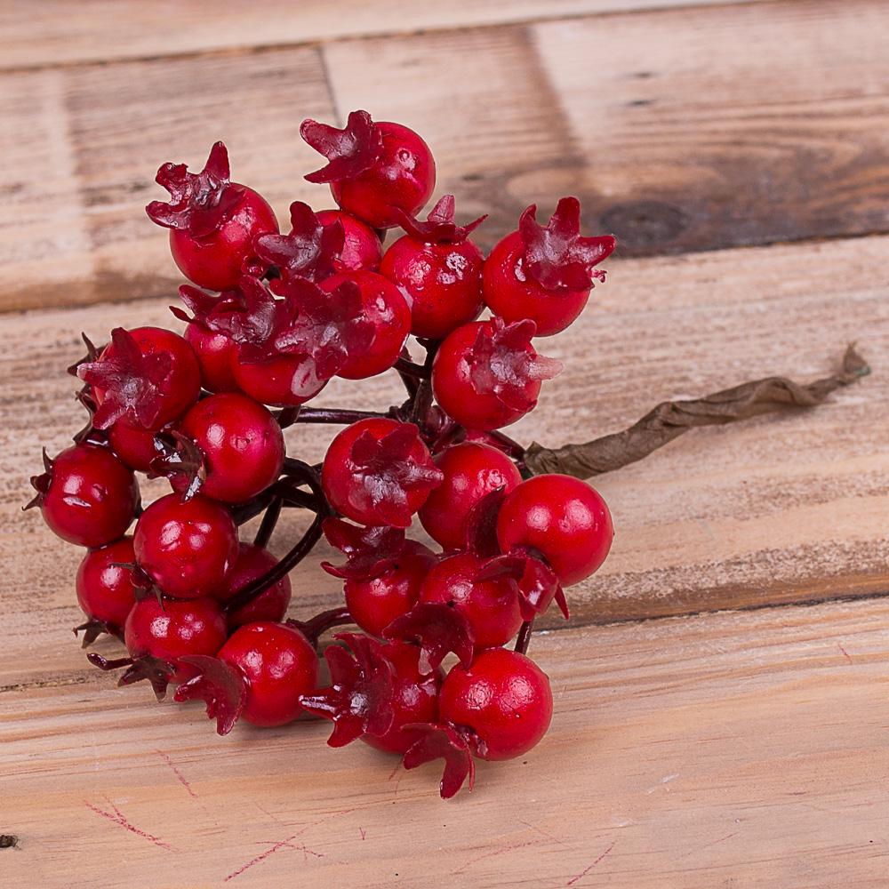 Искусственная ветвь рябины на короткой палочке (2046)