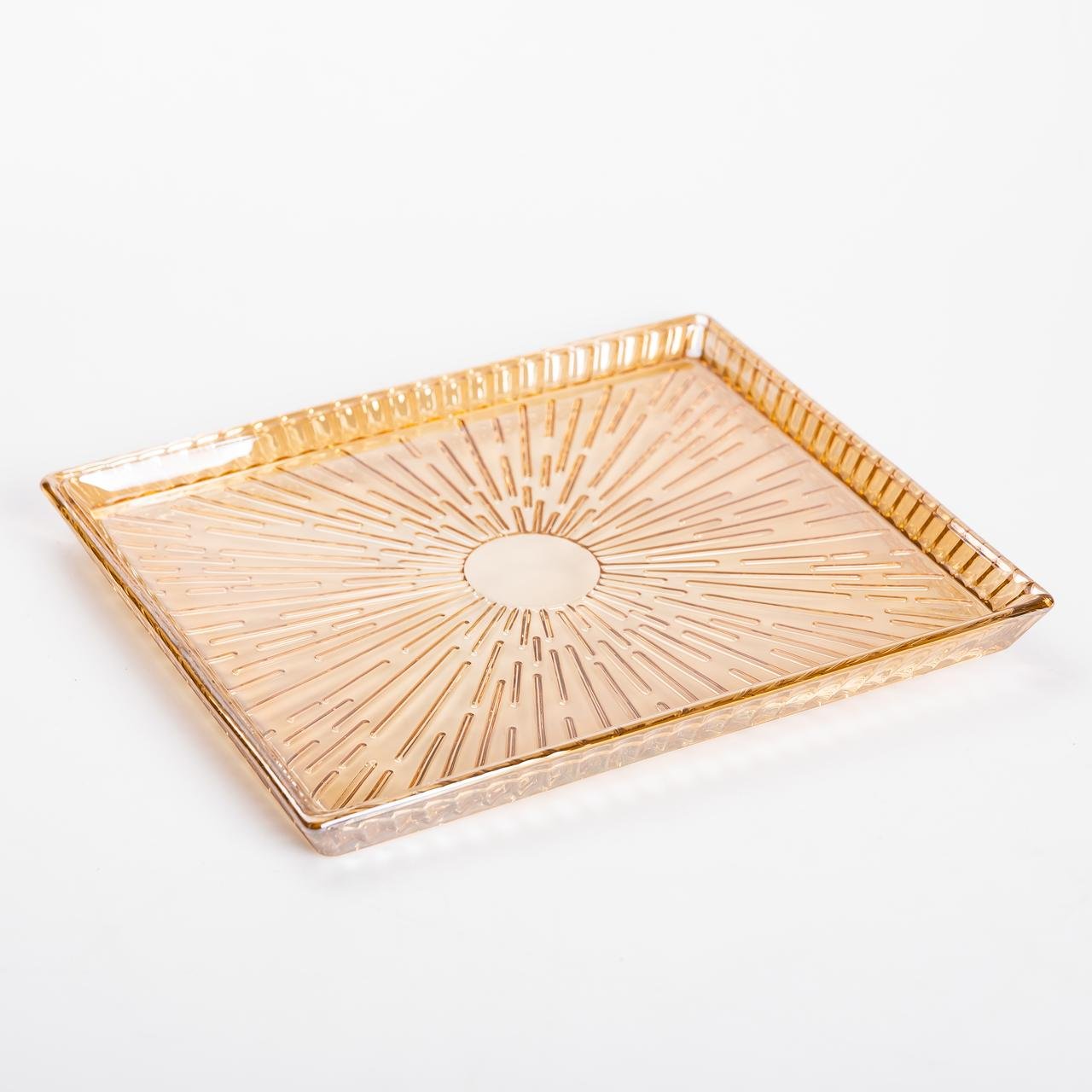 Блюдо для закусок скляна прямокутна 24,5x20,5x2 см (6000) - фото 7