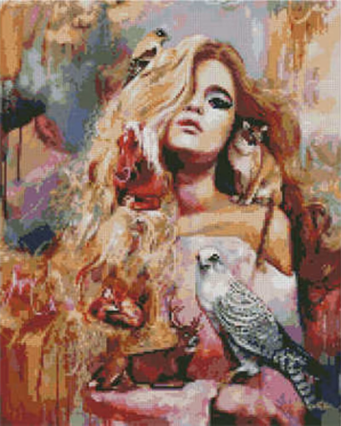 Алмазна мозаїка Strateg Дівчина природи 40х50 см (L-115)