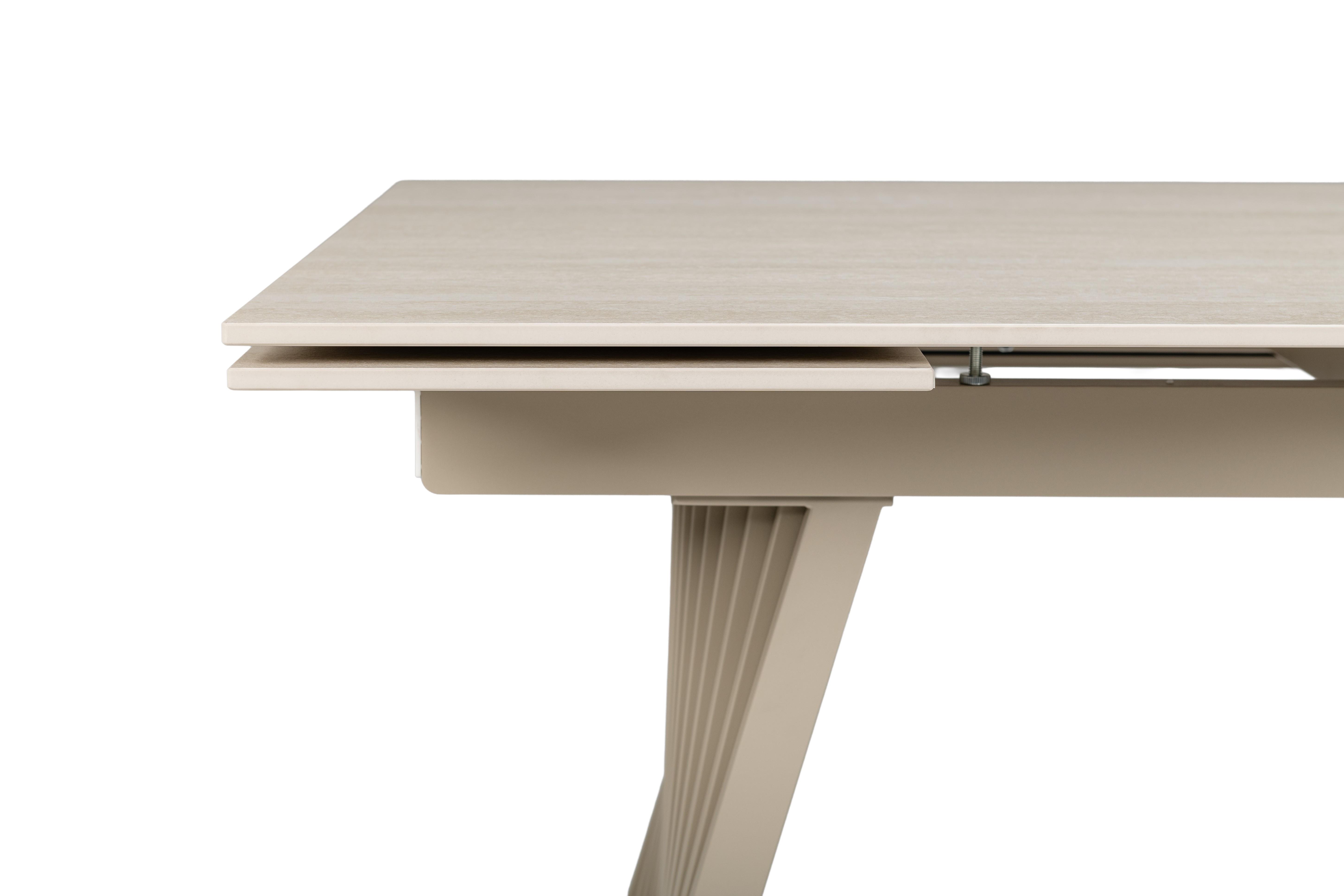 Стіл обідній розсувний Vetro Mebel Олімпія 1400- 2100x900x760 мм Крема марфіль/Бежевий (TМL-985) - фото 6 Стіл обідній розсувний Vetro Mebel Олімпія 1400- 2100x900x760 мм Крема марфіль/Бежевий (TМL-985) - фото 6