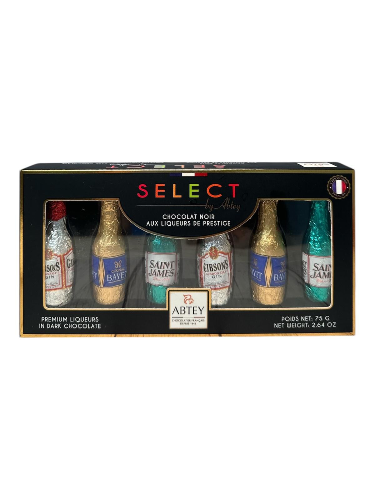 Цукерки ABTEY Select Ligueurs з чорного шоколаду Пляшечки з Лікером 6 шт. 75 г (61025) Цукерки ABTEY Select Ligueurs з чорного шоколаду Пляшечки з Лікером 6 шт. 75 г (61025)