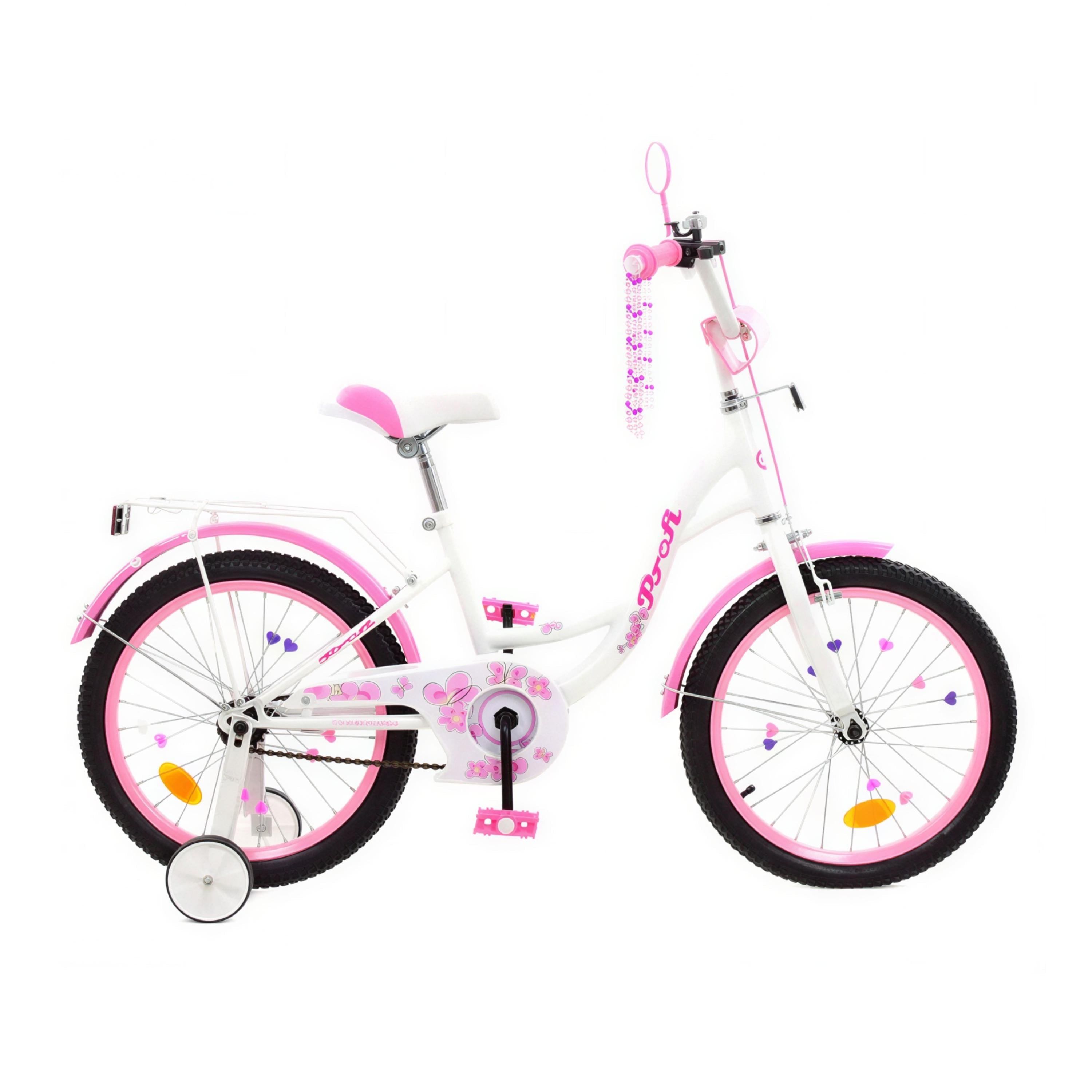 Велосипед детский для девочки 18" PROFI Butterfly с боковыми колесами на рост 100-120 см Бело-розовый (Y1825) Велосипед детский для девочки 18" PROFI Butterfly с боковыми колесами на рост 100-120 см Бело-розовый (Y1825)