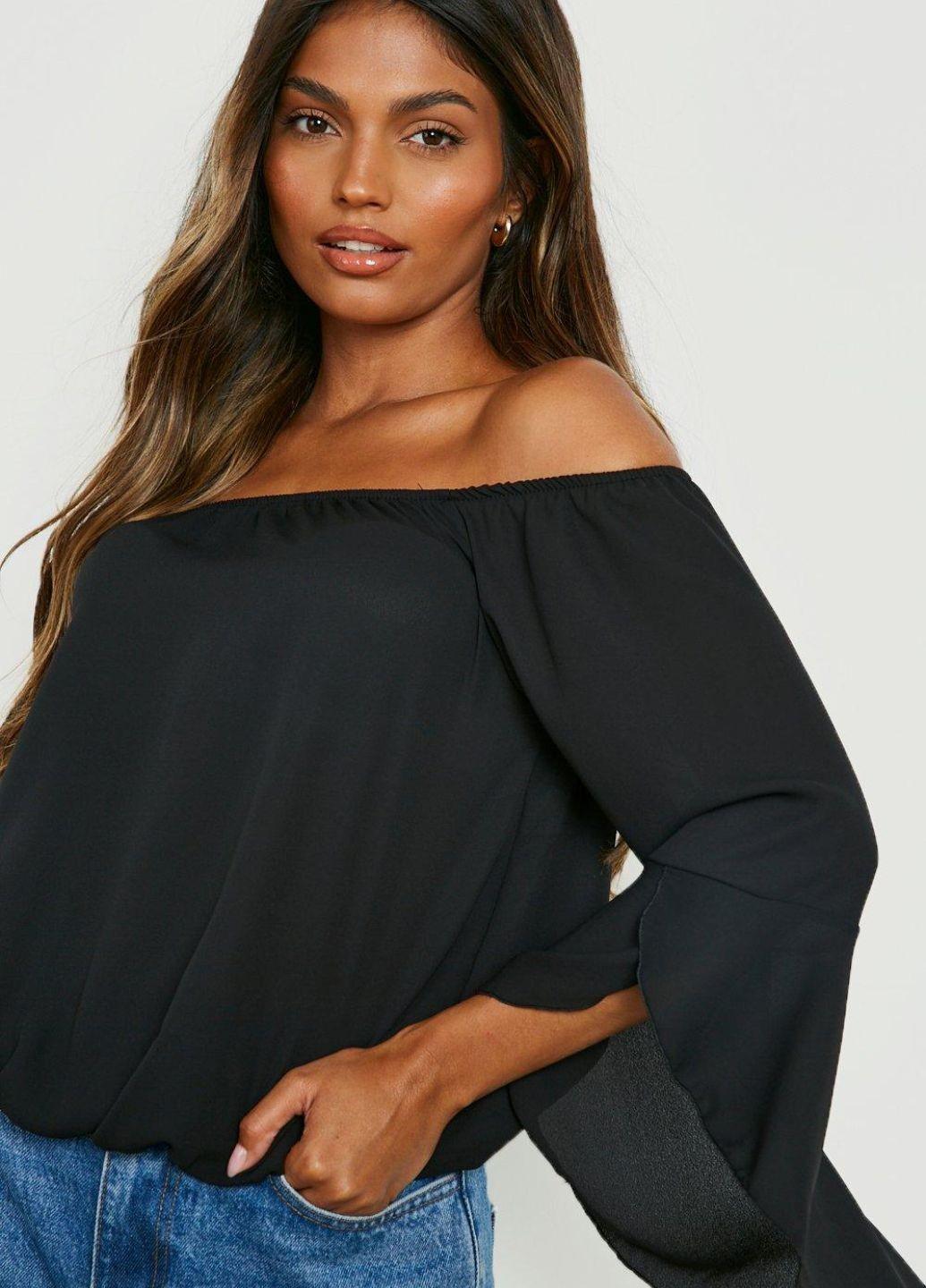 Блуза Boohoo с фигурными рукавами XL Черный (10410/48) - фото 4