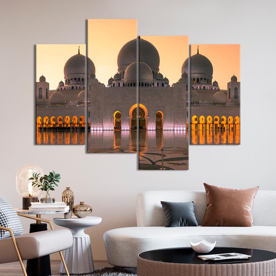 Картина город Великолепная мечеть шейха Зайда 129x90 см (A659-4)